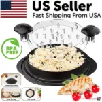 Large Manual Chicken Shredder Tool with Twist Handle and Non Slip Base BPA Free