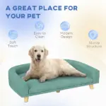 PawHut Large Dog Sofa Bed with Washable Cushion, Green, Comfortable Pet Couch for Dogs and Cats - Image 7