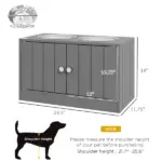 PawHut Large Elevated Dog Bowls with 44L Storage Cabinet, Raised Pet Food Bowl Stand and Feeding Station, Gray - Image 3