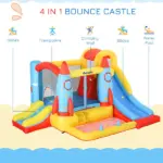 Large Inflatable Bounce House 4-in-1 Bouncy Castle with Dual Slides Climbing Wall Trampoline and Water Pool for Endless Fun - Image 4