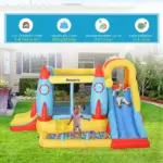 Large Inflatable Bounce House 4-in-1 Bouncy Castle with Dual Slides Climbing Wall Trampoline and Water Pool for Endless Fun - Image 5