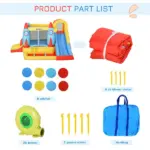 Large Inflatable Bounce House 4-in-1 Bouncy Castle with Dual Slides Climbing Wall Trampoline and Water Pool for Endless Fun - Image 7