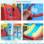 Large Inflatable Bounce House 4-in-1 Bouncy Castle with Dual Slides Climbing Wall Trampoline and Water Pool for Endless Fun - Image 9