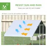 Large Metal Chicken Coop Walk-in Poultry Cage with Cover Lockable Door Outdoor Galvanized Silver - Image 4