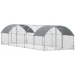 PawHut Large Metal Chicken Coop with Waterproof and Anti-UV Cover for Yard, Outdoor, Duck, Rabbit, 9.2 ft x 31.2 ft x 6.5 ft - Image 11