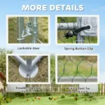 PawHut Large Metal Chicken Coop with Waterproof and Anti-UV Cover for Yard, Outdoor, Duck, Rabbit, 9.2 ft x 31.2 ft x 6.5 ft - Image 7