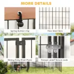 PawHut Large Outdoor Dog Kennel with 2 Rooms, Rotating and Adjustable Height Bowls, 13.5' x 9.4' x 5.1' - Image 8
