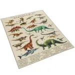 Qaba Large Play Mat 79 Inch x 59 Inch, Crawling Mat for Toddlers, Living Room and Bedroom with Dinosaur Pattern, Khaki