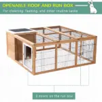Large Rabbit Cage, Outdoor with Openable Main House, Waterproof Rabbit House, for Small Animals with Ventilation Doors, Natural - Image 5