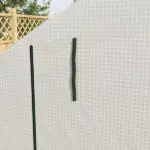 Outsunny Large Walk-in Greenhouse: White with Shelving, PE Cover and Roll-Up Door for Garden and Outdoor Use - Image 8