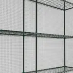 Outsunny Large Walk-in Greenhouse: White with Shelving, PE Cover and Roll-Up Door for Garden and Outdoor Use - Image 9