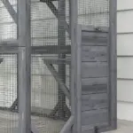 Large Wooden Catio Outdoor with 6 Jumping Platforms, Sunshine Panel Roof, for 1-3 Cats, 59" x 28" x 60", Gray - Image 9
