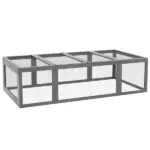 Large Wooden Rabbit Hutch Gray Small Animal Habitat with Outdoor Run Lockable Doors - Image 11