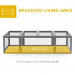 Large Wooden Rabbit Hutch Gray Small Animal Habitat with Outdoor Run Lockable Doors - Image 4