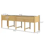 Outsunny Large Wooden Raised Garden Bed Elevated Planter Box with Legs Bed Liner Drain Holes 74x18x26 - Image 3
