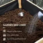 Outsunny Large Wooden Raised Garden Bed Elevated Planter Box with Legs Bed Liner Drain Holes 74x18x26 - Image 5