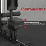 Lat Pull Down Machine, High / Low Pulley Machine with Adjustable Seat and Flip-Up Footplate, Black - Image 6