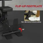 Lat Pull Down Machine, High / Low Pulley Machine with Adjustable Seat and Flip-Up Footplate, Black - Image 7