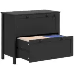 HOMCOM Lateral File Cabinet, 2 Drawer Filing Cabinet with Adjustable Hanging Bar for Letter, A4 and Legal Size, Black - Image 11