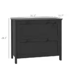 HOMCOM Lateral File Cabinet, 2 Drawer Filing Cabinet with Adjustable Hanging Bar for Letter, A4 and Legal Size, Black - Image 3