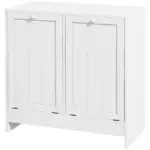 Kleankin Laundry Efficiency: White 2-Compartment Tilt-Out Hamper Storage Cabinet - Image 13