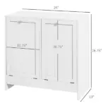 Kleankin Laundry Efficiency: White 2-Compartment Tilt-Out Hamper Storage Cabinet - Image 3