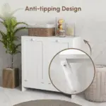 Kleankin Laundry Efficiency: White 2-Compartment Tilt-Out Hamper Storage Cabinet - Image 4