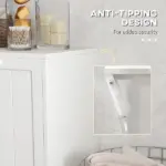 Kleankin Laundry Efficiency: White 2-Compartment Tilt-Out Hamper Storage Cabinet - Image 7