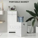 Laundry Hamper Cabinet, Laundry Cabinet with Tilt Out Laundry Basket and Drawer, White - Image 5