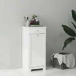 Laundry Hamper Cabinet, Laundry Cabinet with Tilt Out Laundry Basket and Drawer, White - Image 10