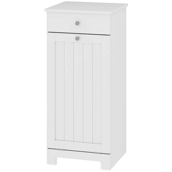 laundry-hamper-cabinet-laundry-cabinet-with-tilt-out-laundry-basket-and-drawer-white.webp Laundry Hamper Cabinet, Laundry Cabinet with Tilt Out Laundry Basket and Drawer, White - Image 1