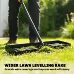 Outsunny Lawn Leveling Rake, 30" x 10" Heavy-Duty Yard Leveling Rake with 66.5" Handle for Backyard, Golf Course - Image 4