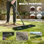 Outsunny Lawn Leveling Rake, 30" x 10" Heavy-Duty Yard Leveling Rake with 66.5" Handle for Backyard, Golf Course - Image 5