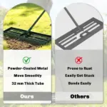 Outsunny Lawn Leveling Rake, 30" x 10" Heavy-Duty Yard Leveling Rake with 66.5" Handle for Backyard, Golf Course - Image 6