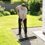 Outsunny Lawn Leveling Rake, 30" x 10" Heavy-Duty Yard Leveling Rake with 66.5" Handle for Backyard, Golf Course - Image 9