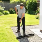 Outsunny 36 Inch Lawn Leveling Rake with 66.5 Inch Handle Green - Image 9