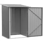Lean-to Garden Storage Shed 3.3x3.4 ft Galvanized Steel with Lockable Door Gray - Image 11