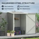Lean-to Garden Storage Shed 3.3x3.4 ft Galvanized Steel with Lockable Door Gray - Image 4