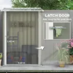 Lean-to Garden Storage Shed 3.3x3.4 ft Galvanized Steel with Lockable Door Gray - Image 5