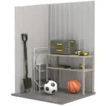Lean-to Garden Storage Shed 3.3x3.4 ft Galvanized Steel with Lockable Door Gray - Image 7