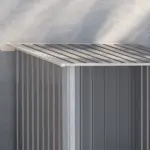 Lean-to Garden Storage Shed 3.3x3.4 ft Galvanized Steel with Lockable Door Gray - Image 9