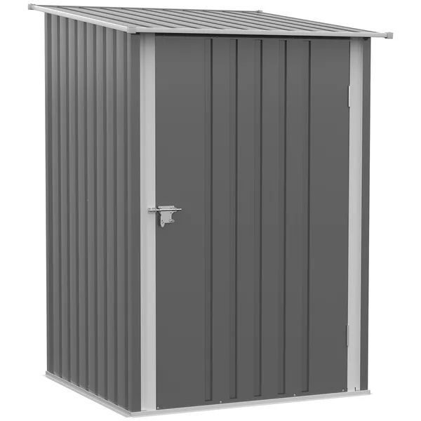 lean-to-garden-storage-shed-33x34-ft-galvanized-steel-with-lockable-door-gray.webp Lean-to Garden Storage Shed 3.3x3.4 ft Galvanized Steel with Lockable Door Gray - Image 1