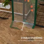 Outsunny Lean-to Greenhouse, Portable Greenhouse with 3 Tier Shelves, 2 Roll-Up Zippered Doors, 56.3" x 18.1" x 59.4", Clear - Image 7