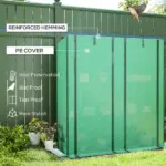 Outsunny Lean-to Greenhouse with 3 Tier Shelves, Portable Greenhouse with PE Cover, 2 Roll-Up Doors, 56.7" x 18.9" x 59.8", Green - Image 4