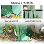 Outsunny Lean-to Greenhouse with 3 Tier Shelves, Portable Greenhouse with PE Cover, 2 Roll-Up Doors, 56.7" x 18.9" x 59.8", Green - Image 7