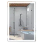 HOMCOM LED Bathroom Vanity Mirror 32x24 Inch Smart Touch Dimmable 3 Colors Makeup Mirror