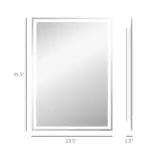 HOMCOM LED Bathroom Vanity Mirror 32x24 Inch Smart Touch Dimmable 3 Colors Makeup Mirror - Image 3