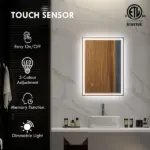 HOMCOM LED Bathroom Vanity Mirror 32x24 Inch Smart Touch Dimmable 3 Colors Makeup Mirror - Image 4