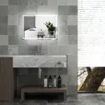 HOMCOM LED Bathroom Vanity Mirror 32x24 Inch Smart Touch Dimmable 3 Colors Makeup Mirror - Image 8