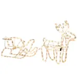 Outsunny LED Christmas Reindeer and Sleigh Decoration 35 Warm White Lights Steel Frame for Yard Indoor Outdoor